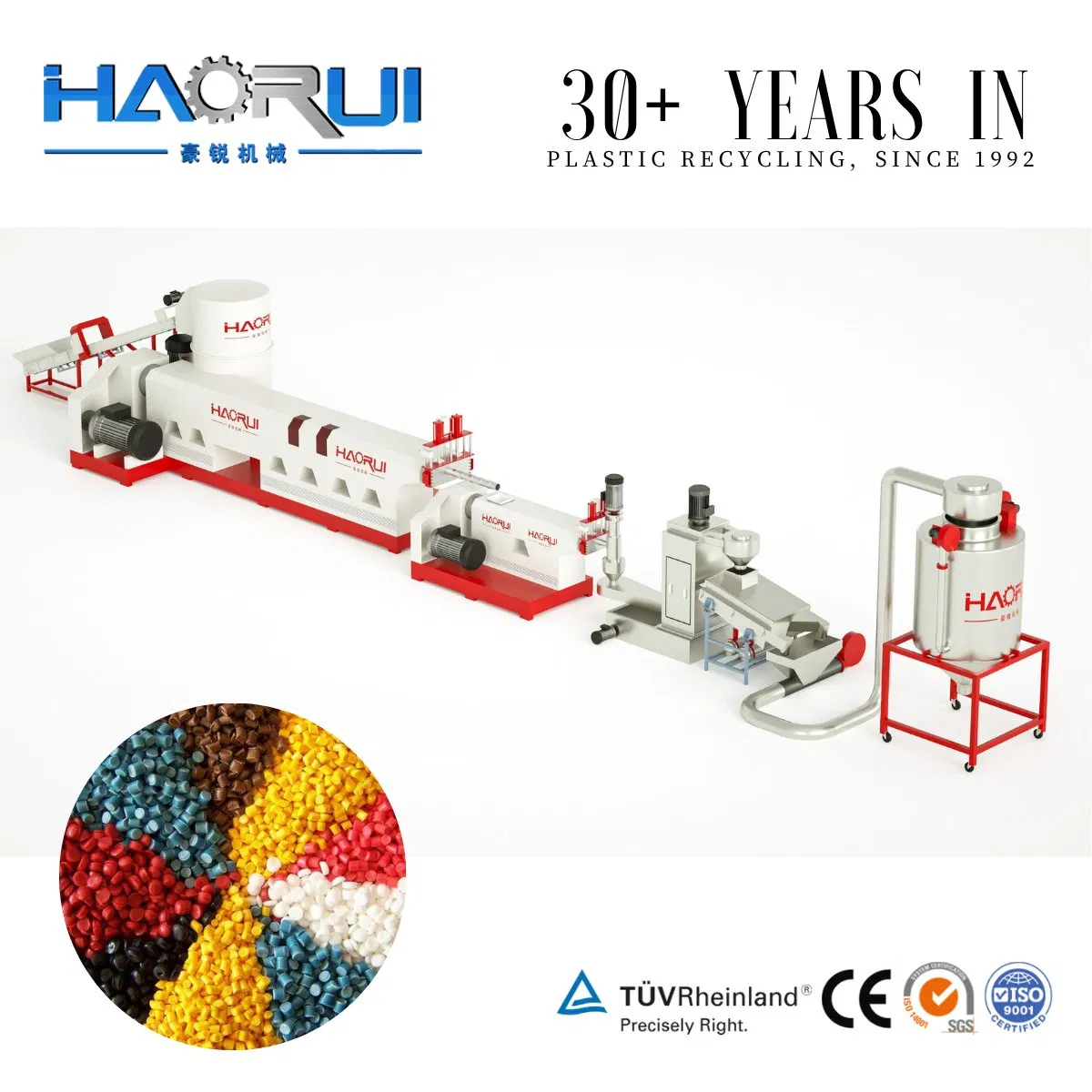 Haorui PE Film Strength Granulating Pelleting Line Plastic Granulators
