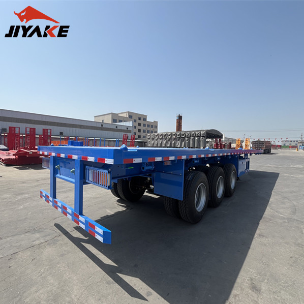 Cargo Transport 3 Axles Container Flatbed Semi Trailer for Export