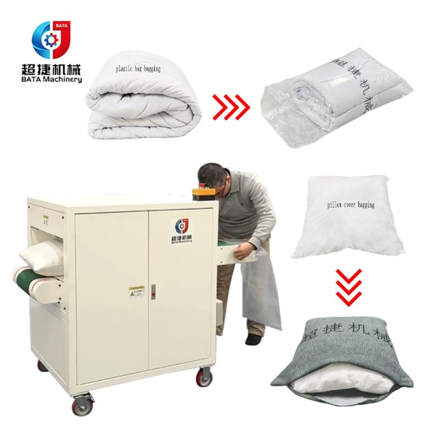 Cushion Pillow Cover Packaging Machine, Quilt Comforter Bagging Equipment, Blanket Packing Machine