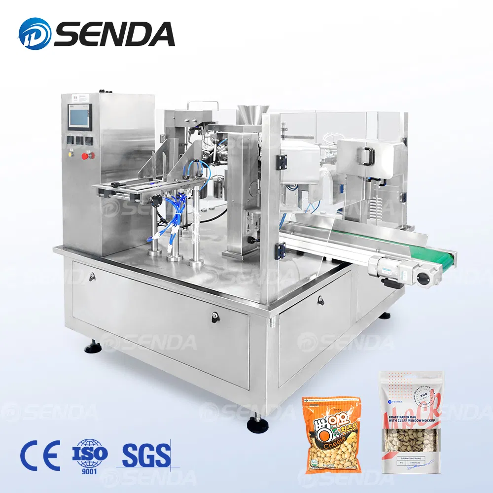 Automatic Doypack Premade Stand up Bag Pouch Filling and Sealing Packing Machine for Snacks/Pet Food/Nuts