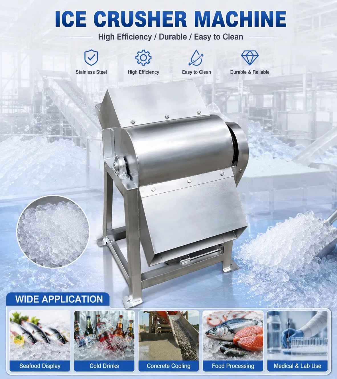 Small Ice Crusher Compact Household & Commercial Processing Equipment