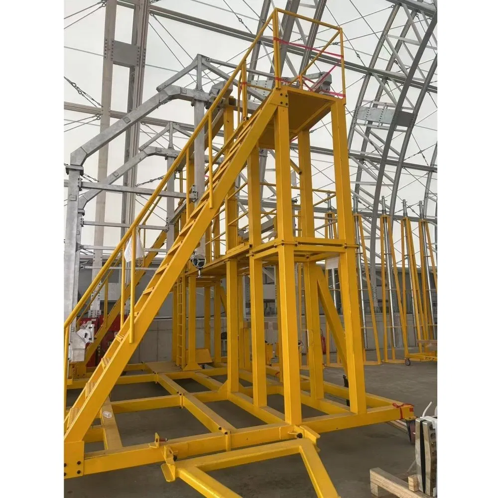 Custom-Designed Fabricated Heavy-Duty Galvanized Indoor Outdoor Corrosion-Resistant Steel Checker Plate Industrial Staircase with Tailored Dimensions