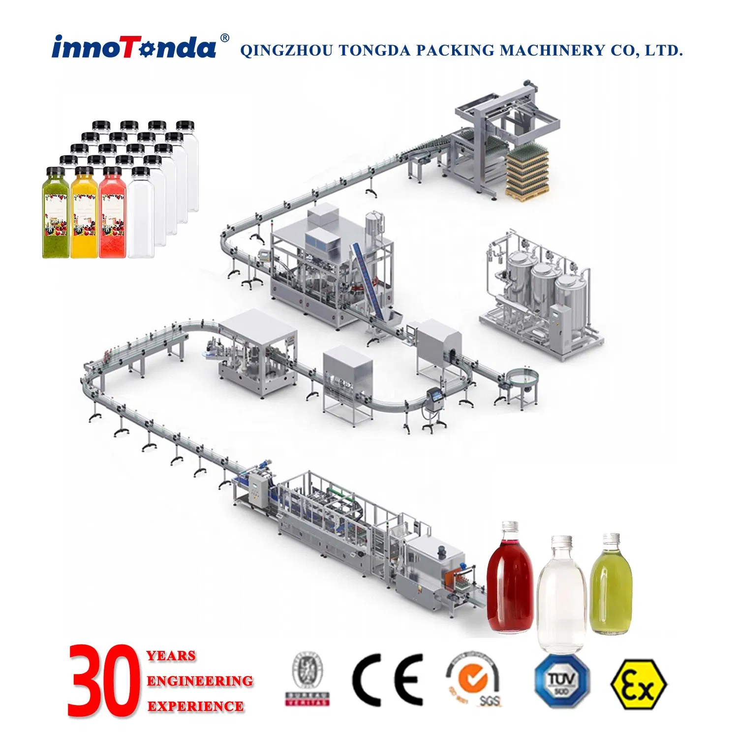 High Speed Glass Bottle Jar Automatic Juice Beverage Drink Bottle Liquid Filling Packing Machine