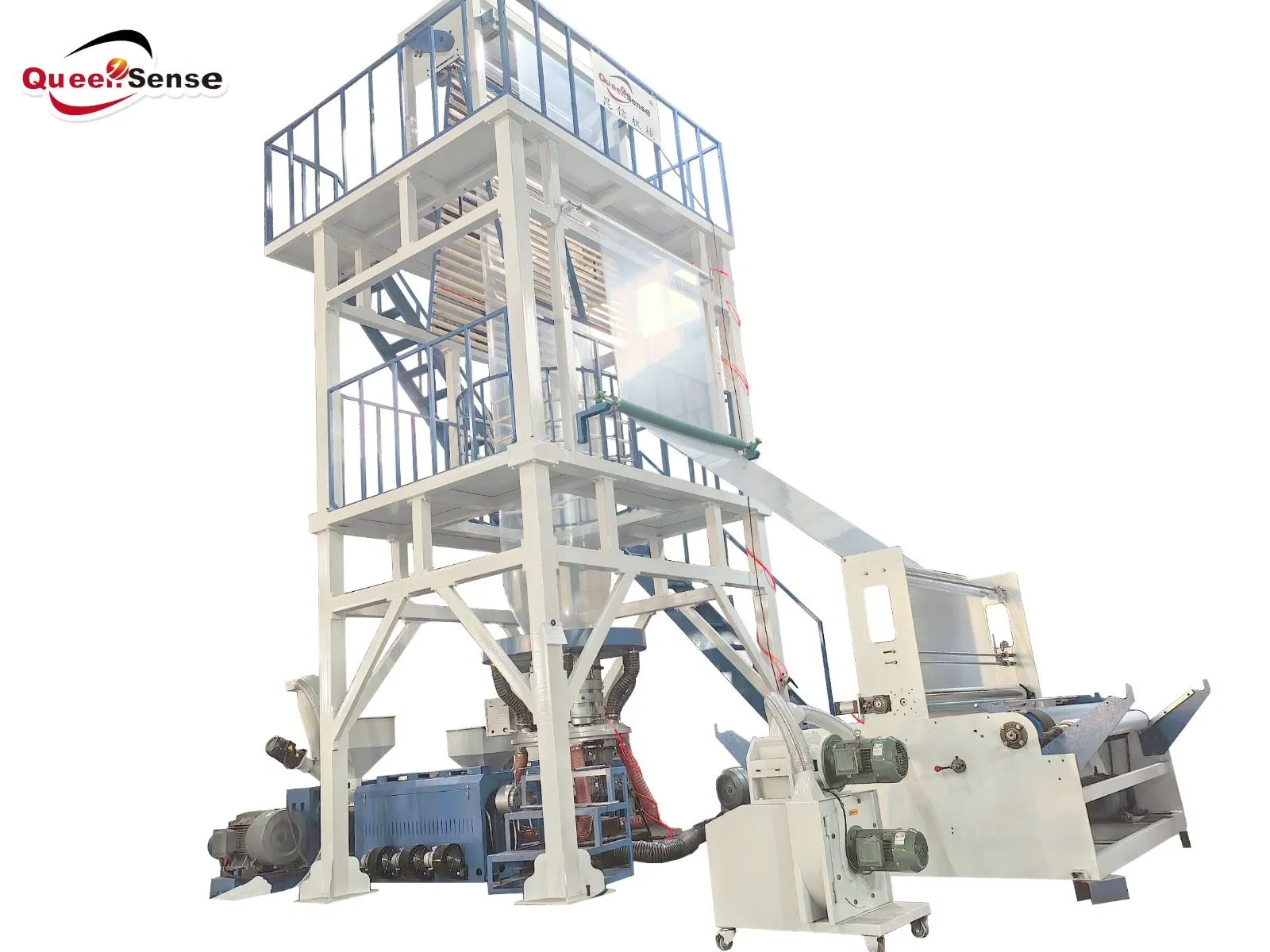 QS-ABA1800 LDPE HDPE ABA Three Layers Co-Extrusion Film Blowing Machine with Recyclable Waste Film