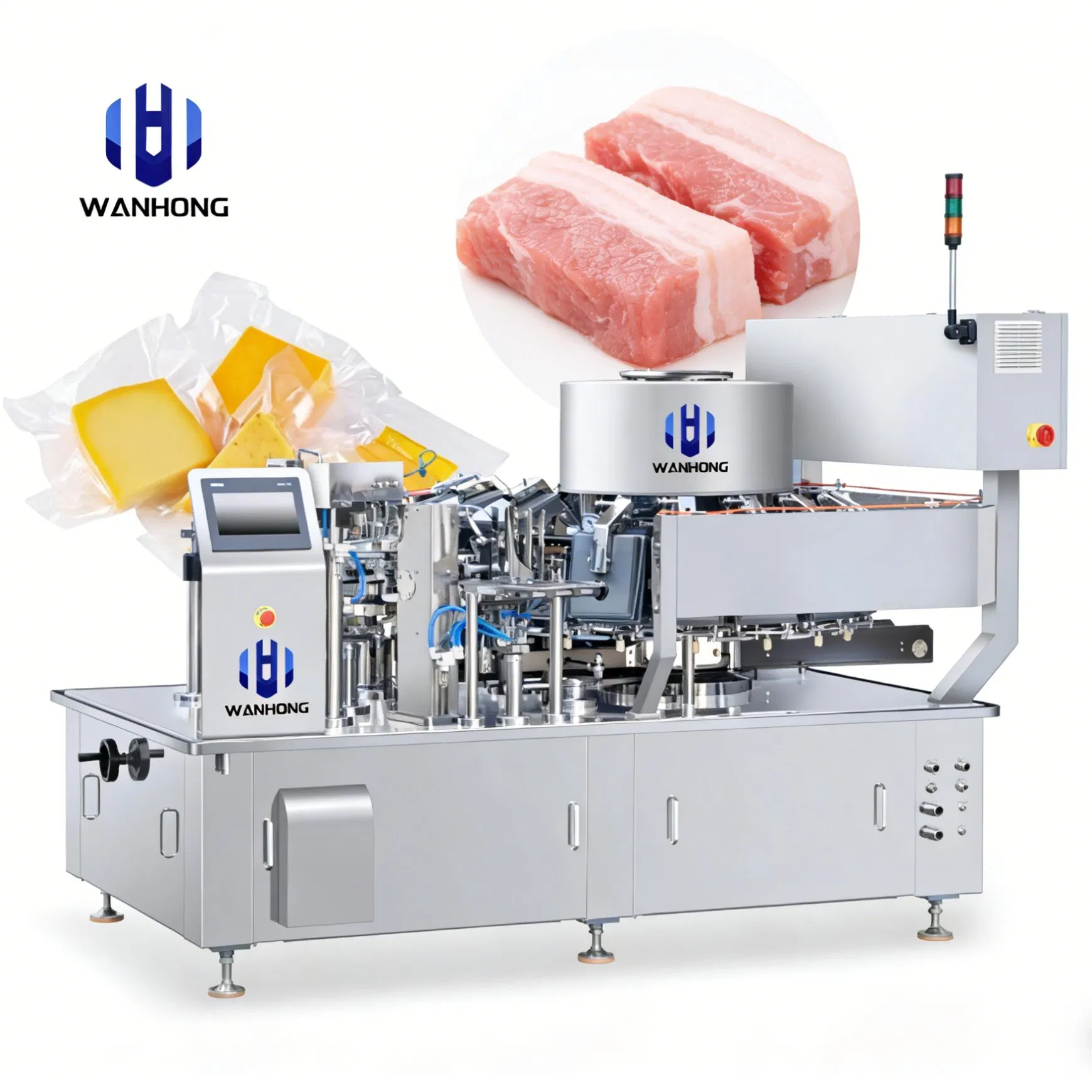 Automatic Rotary Vacuum Sachet Pouch Packing Machine for Food Fruit Vegetable Meat Preservation