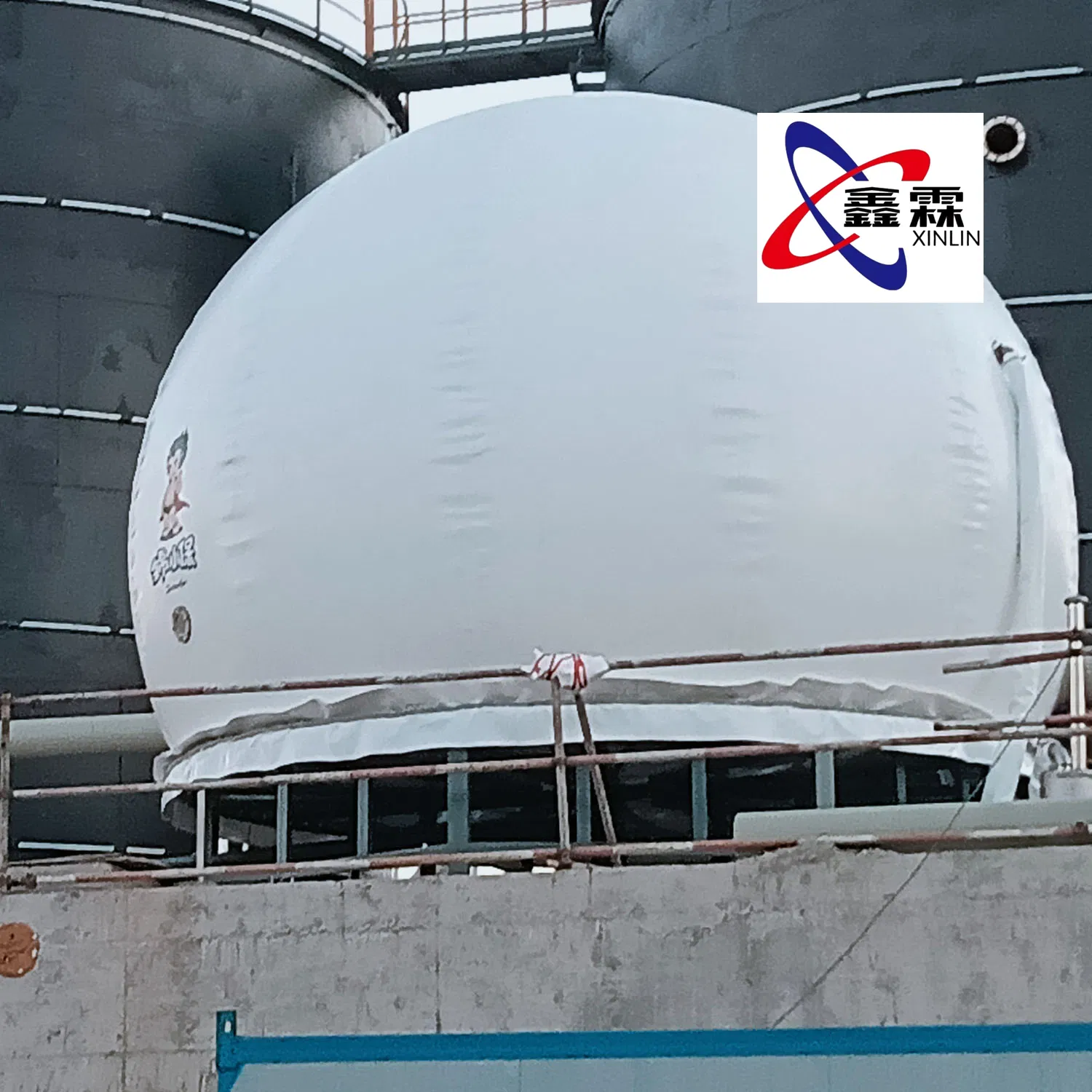Gasometro a doppia membrana resistente alla corrosione