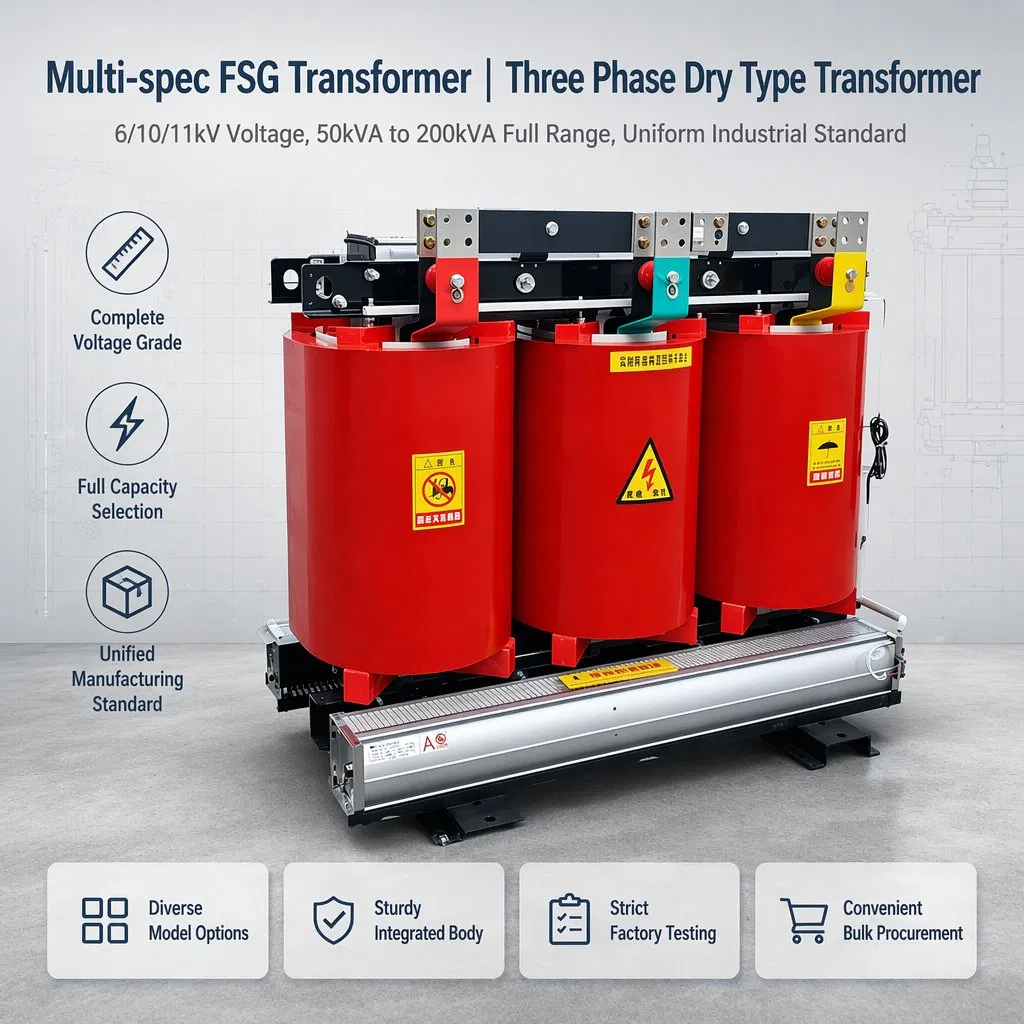 Trasformatore trifase a secco 6kV 10kV 11kV 50kVA 200kVA elettrico