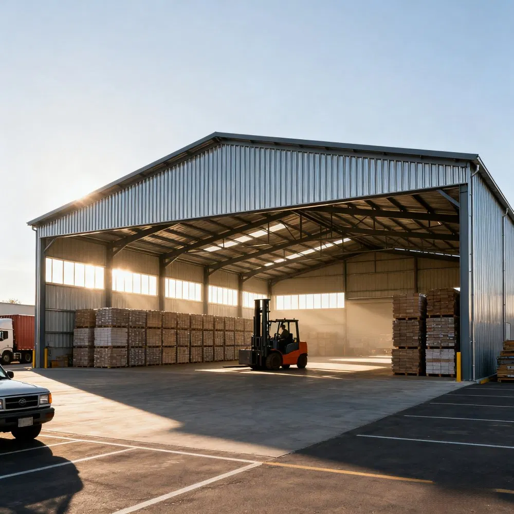 Prefabricated Building Steel Structure Frame Customizable Color Warehouse Construction