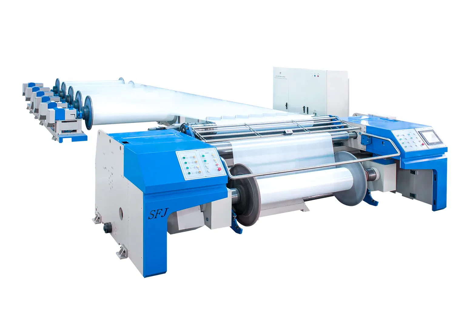 Active-Unwinding and Precise Tension Control Beaming Machine
