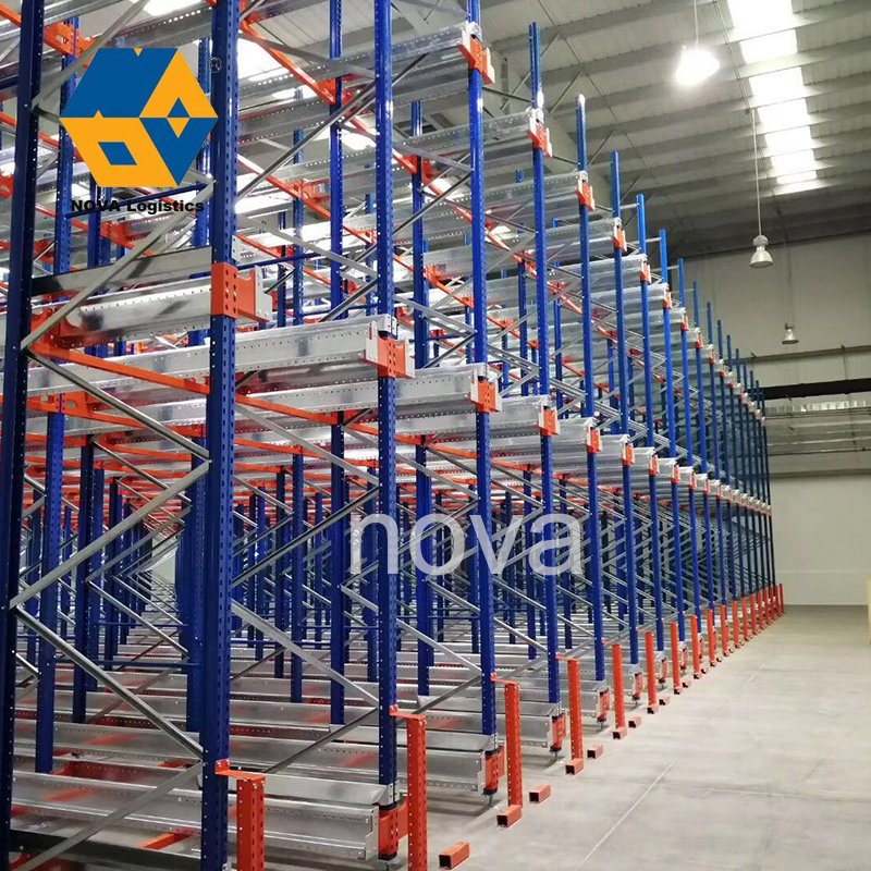 Automated 2 Ways Radio Shuttle Racking Logistics Storage Warehouse Economic Flexible Heavy Duty 4 Ways Radio Shuttle Pallet Rack for Cold Room Conveyor Belt