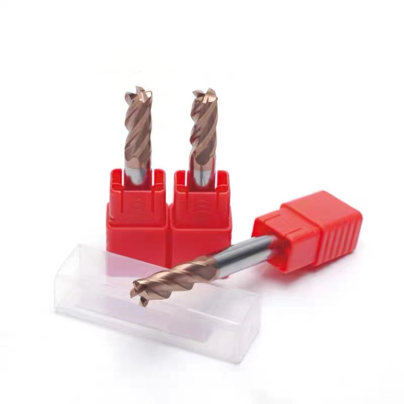 Wyk Carbide CNC Corner Radius End Mill Cutter 4-Blade Bronze Round Nose Milling Cutter