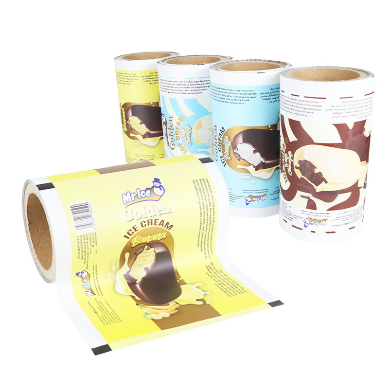 Custom Printed Food Grade Flexible Aluminum Foil Plastic Laminated Chocolate Ice Cream Stick Food Packaging Film Roll