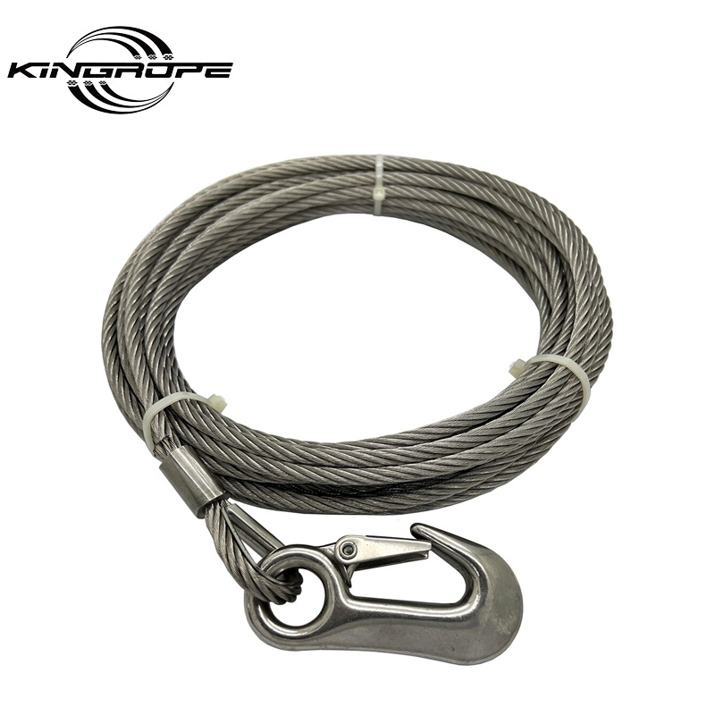 DIN3055 6X7+FC Corda d'acciaio zincata per pesca, fasciatura, traino marino, ormeggio, cavo 10mm 12mm