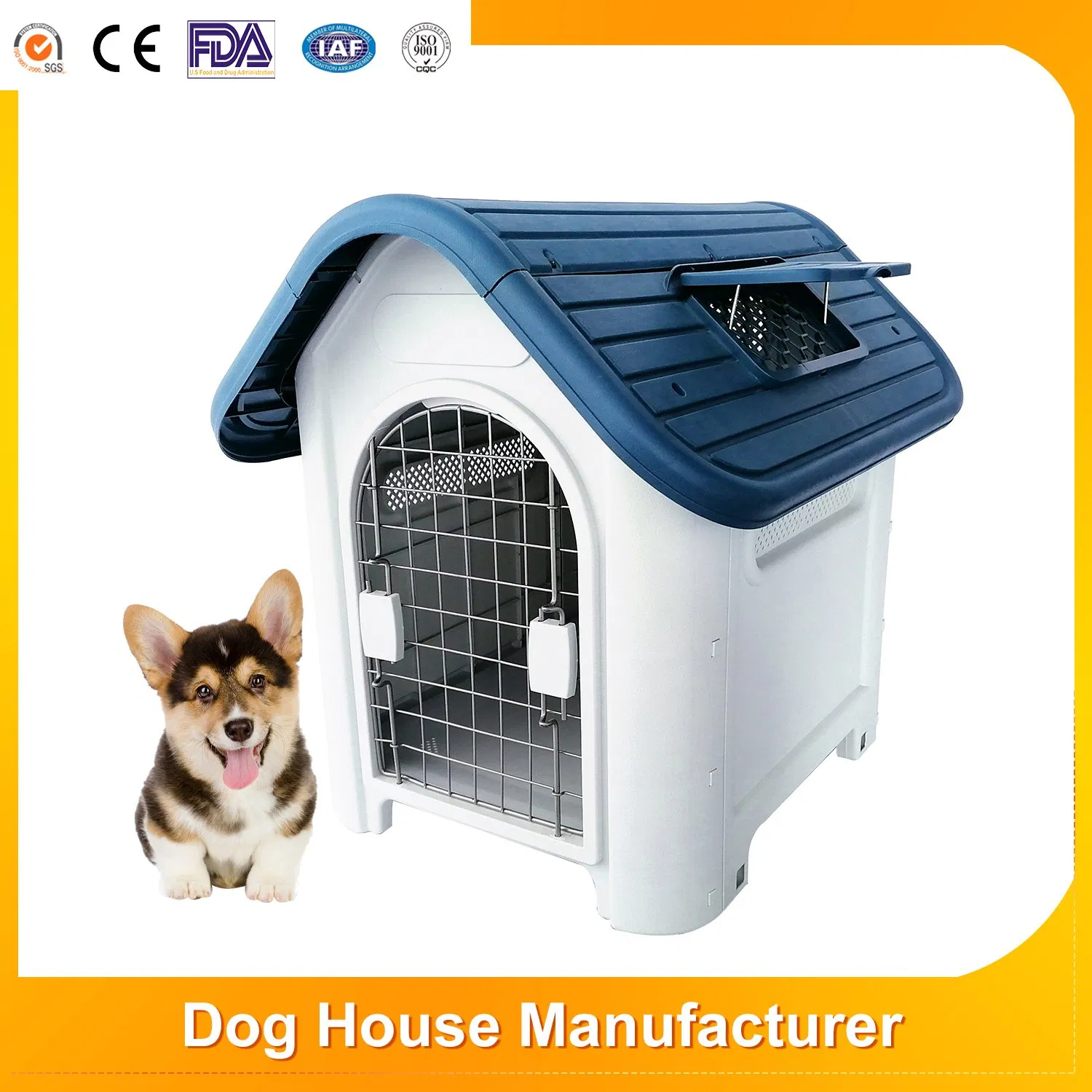 Removable Weatherproof Insulated Plastic Pet House for Dogs and Cats, Indoor/Outdoor Use