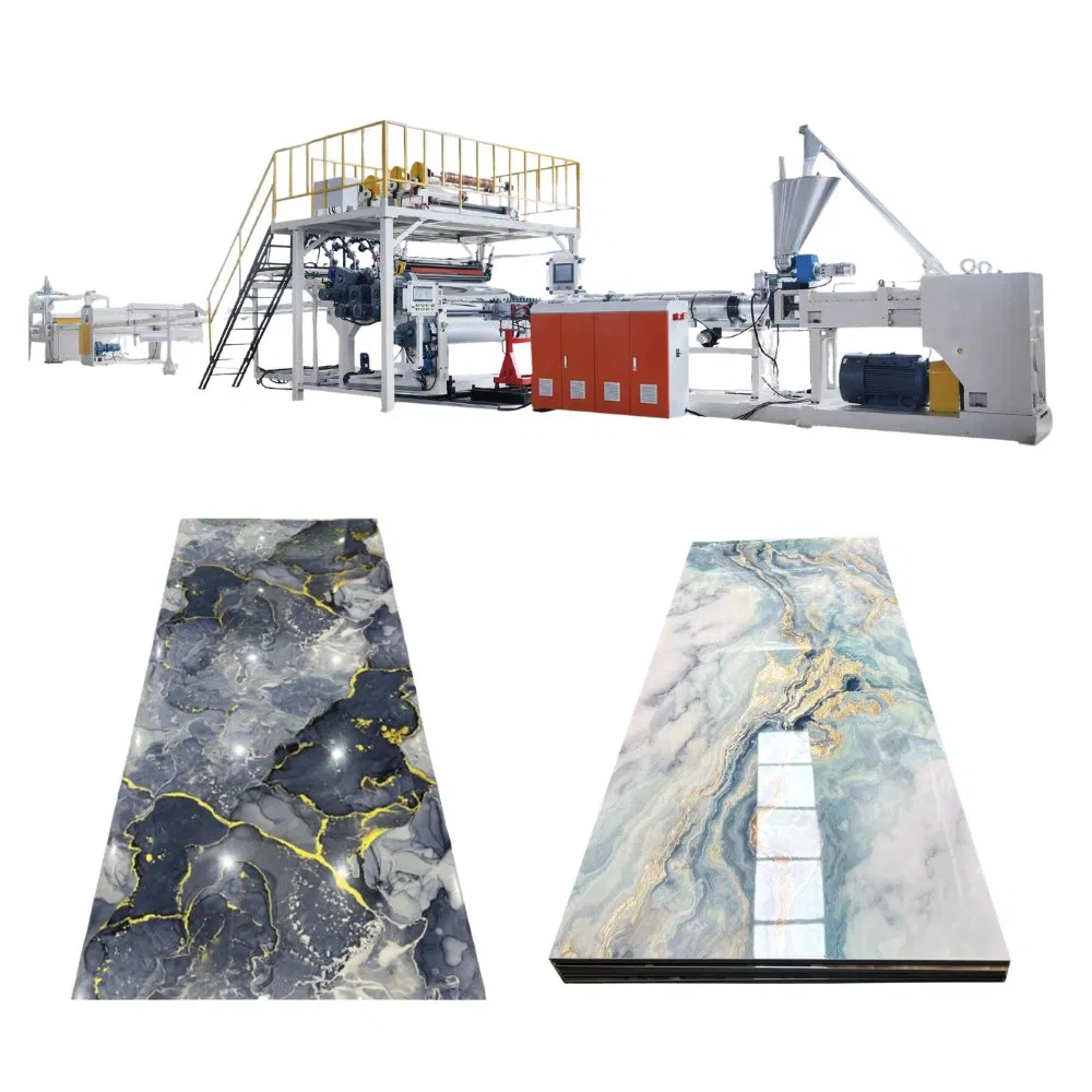 PVC Imitation Marble Stone Board UV Coated Marble Sheet Extruder Machine for Interior Decoration