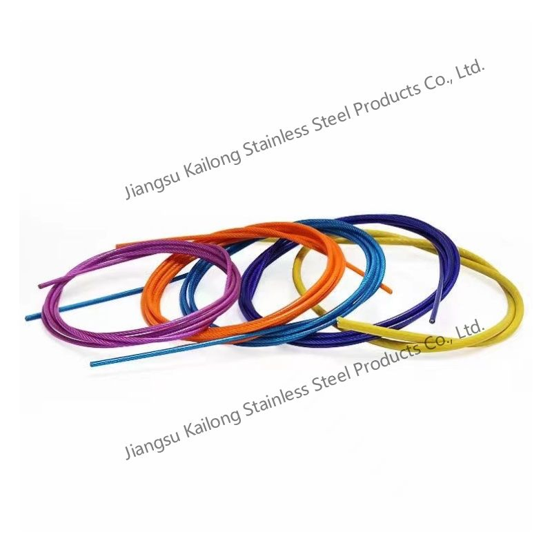 AISI 304/316 Plastic Coated Stainless Steel Wire Rope with PVC Nylon Coated Cable Construction