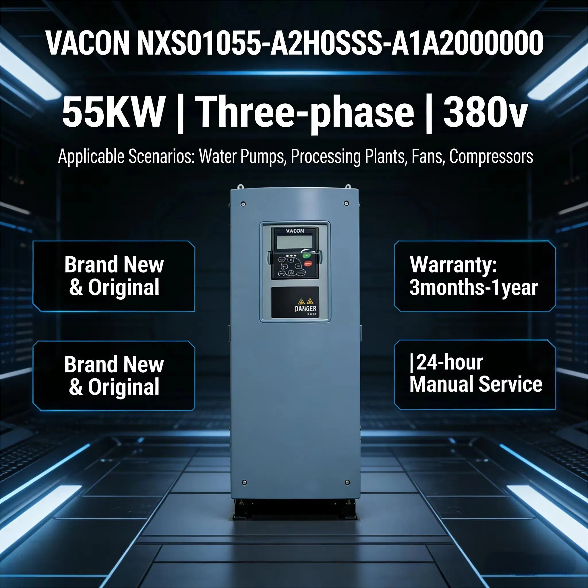 Vacon Nxs01055-A2h0SSS-A1a2000000 Three Phase AC Drive 380V Brand New