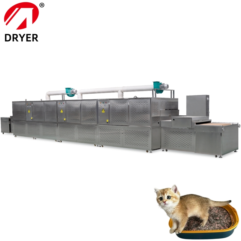 Chemical Drying Equipment Microwave Sterilization Machine Continuous Dryer Dehydrator for Cat Litter