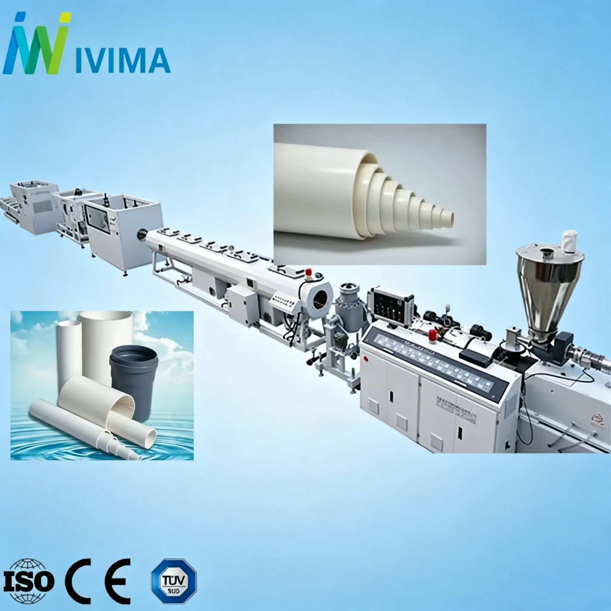 Hochgeschwindigkeits-Kunststoff-PVC-Rohr-Extrusionsproduktionslinie, Kunststoffrohr-Herstellungsmaschine