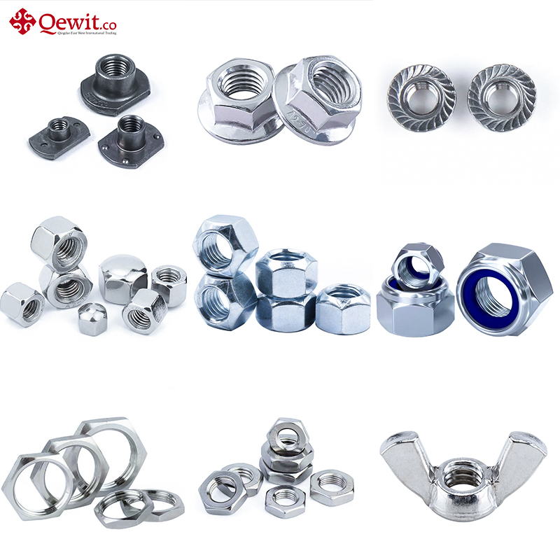 DIN 985 Stainless Steel /Carton Steel Zinc Plated Nuts Metric Type T Nylon Insert/Hex /Square /Round/Wing/Cap/Acorn Nut
