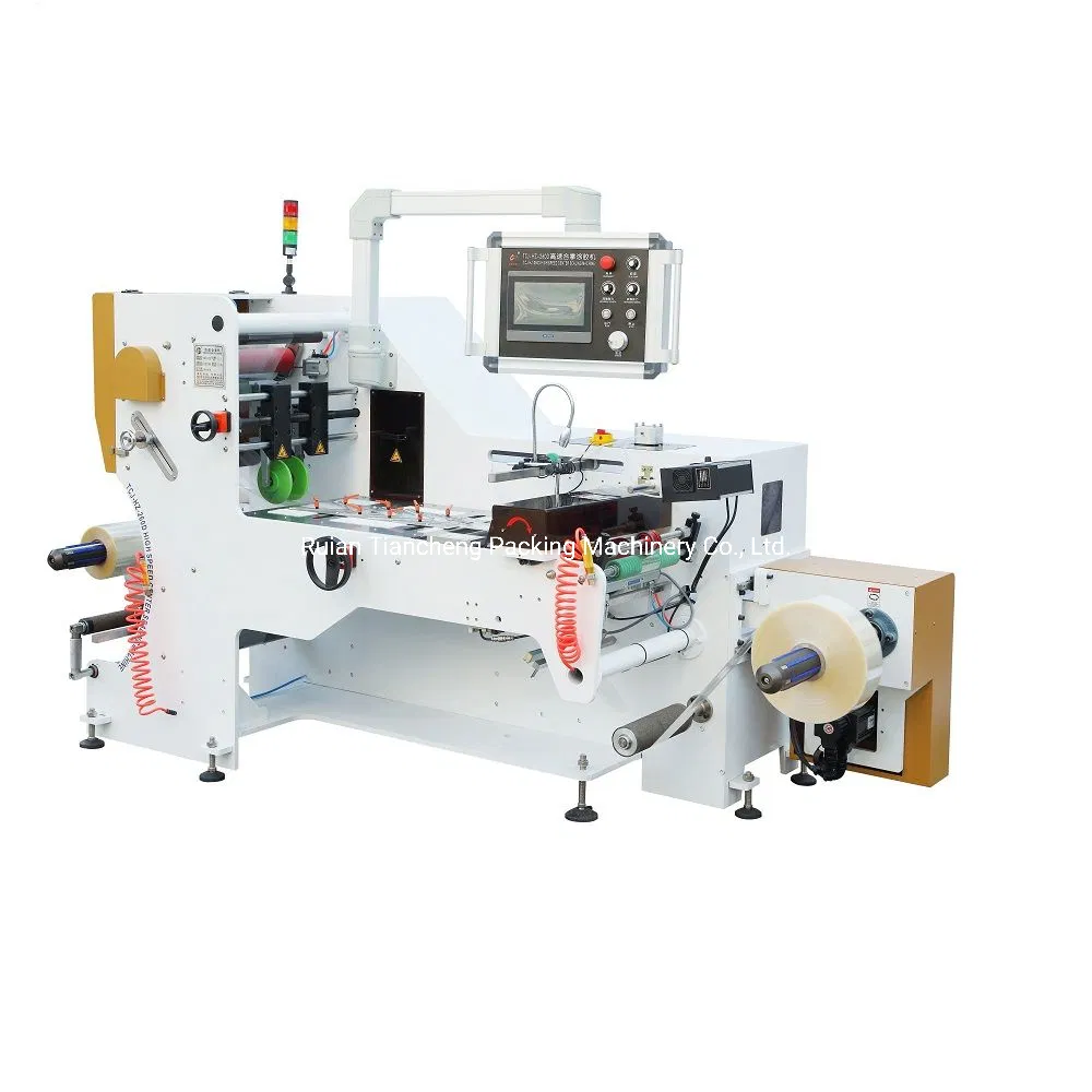 TCJ-HZ-260D Macchina incollatrice e saldatrice centrale per etichette termoretraibili in PVC e PET ad alta velocità, macchina di ispezione e riavvolgimento, macchina da taglio