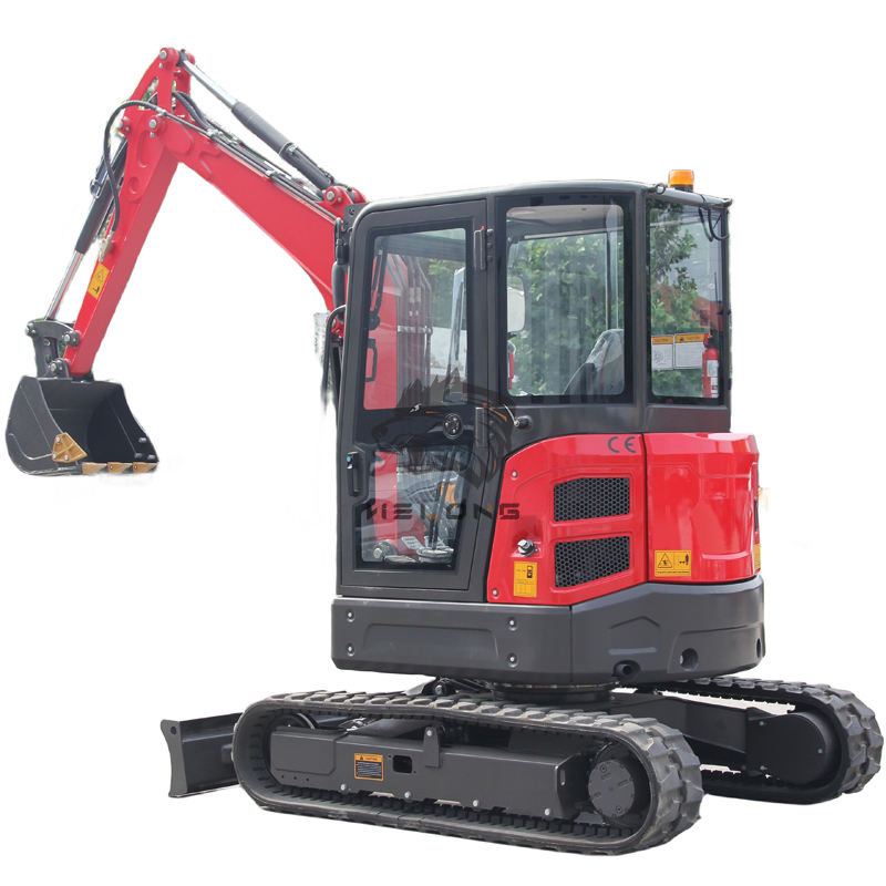 3 Ton Escavatore Mini Cingolato con Motore EPA, Cabina Chiusa, Benna da 0,4m Macchinario per Movimento Terra
