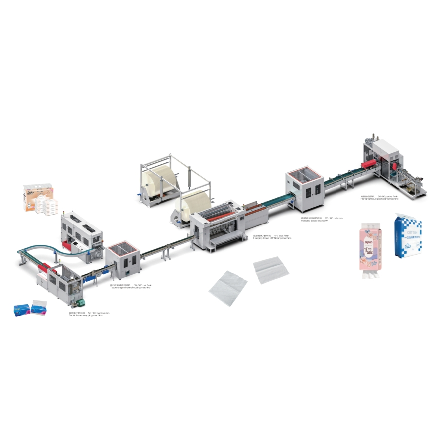 Automatic Soft Facial Napkin Tissue Paper V-Folding Machine Line