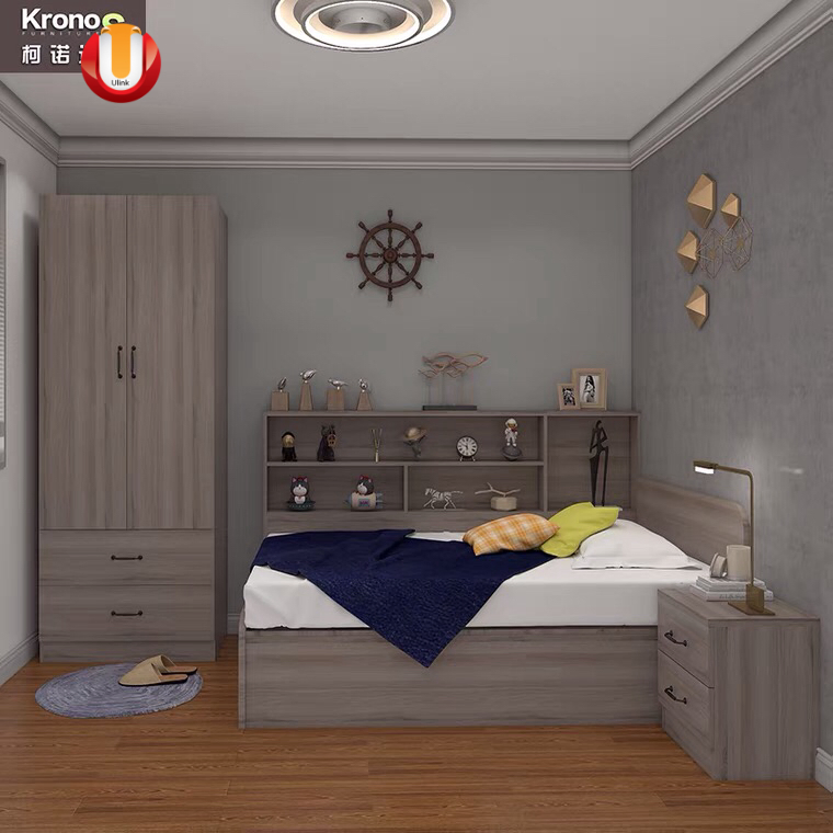 Luxury Leather Wooden Bed, King Single Queen Double Size for Hospital Hotel Bedroom