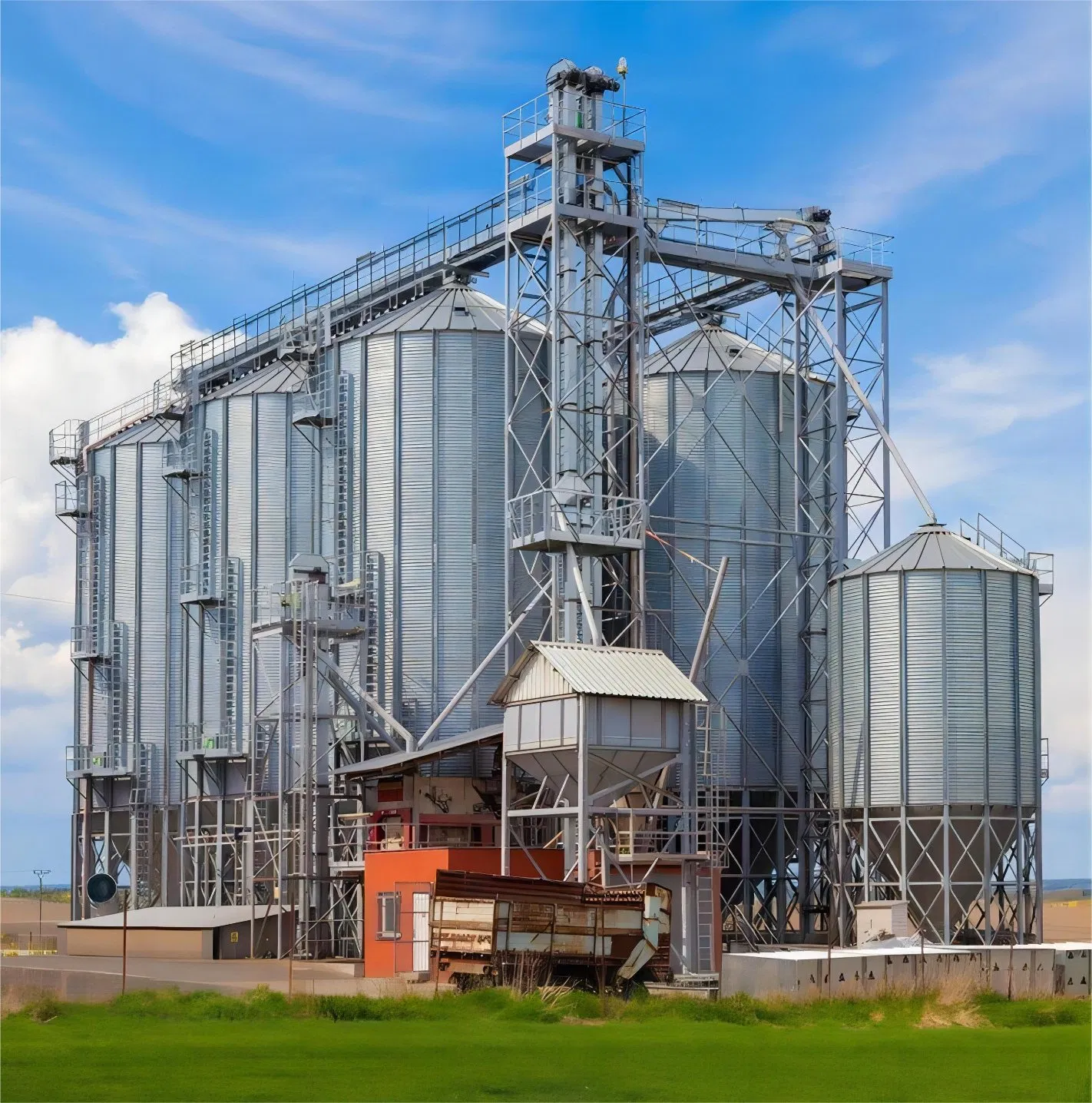 Professional Maize Wheat Rice Paddy Corn Grain Galvanized Steel Silo Grain Silo