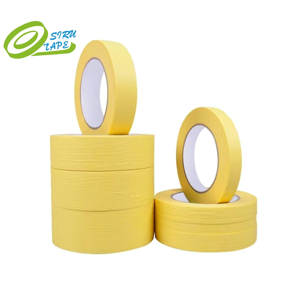 Yellow Crepe Paper 120°C Automotive Masking Tape for Car Painting C968