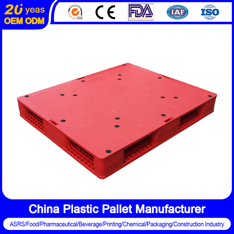 Heavy Duty HDPE Single Face Smooth Surface Stacking Plastic Pallet for Transportation