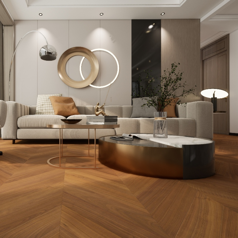 15mm American Walnut Chevron Multi Layer Engineered Wood Flooring with CE Approved