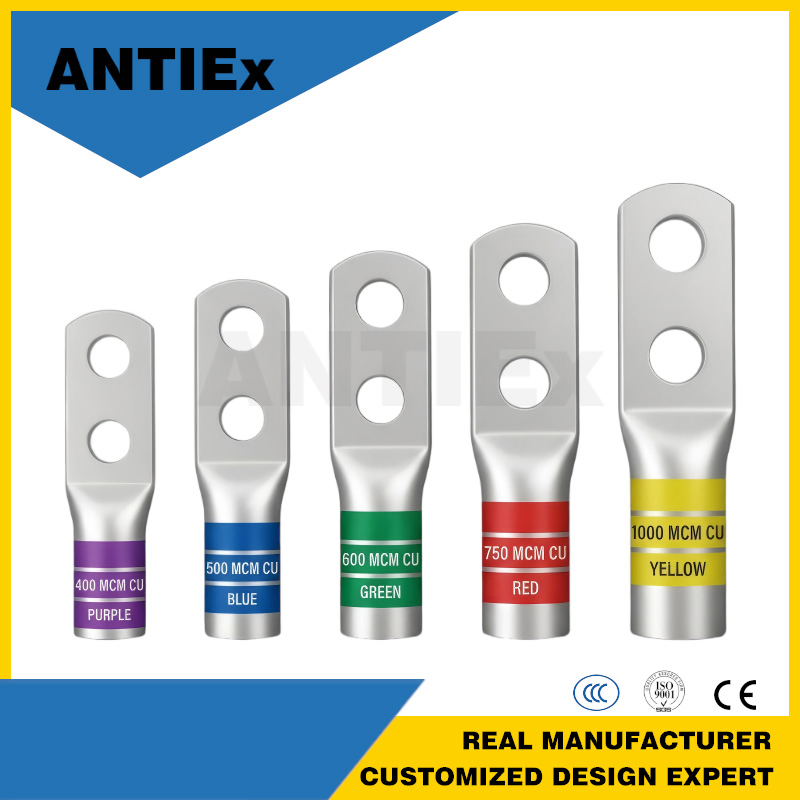 High Conductivity Compression Crimp Terminal with Color Coded Die Identification