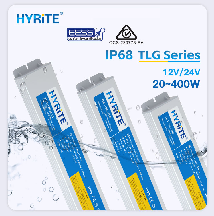 RCM CB Certified IP67 IP68 SMPS Slim Waterproof LED Driver 12V 24V Parallel Connection Industry LED Switching Power Supply