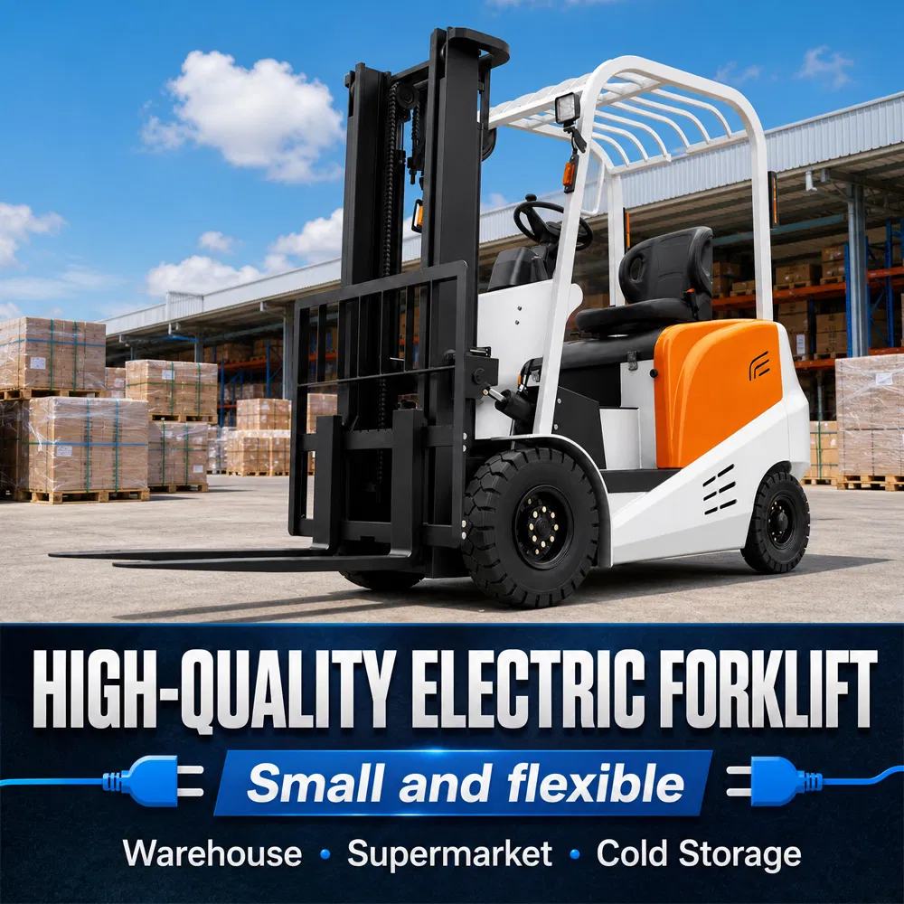 1.5 2 2.5 3 Ton 3m Mini Carrello Elevatore Elettrico a Batteria al Litio per Trasporto Merci Municipale