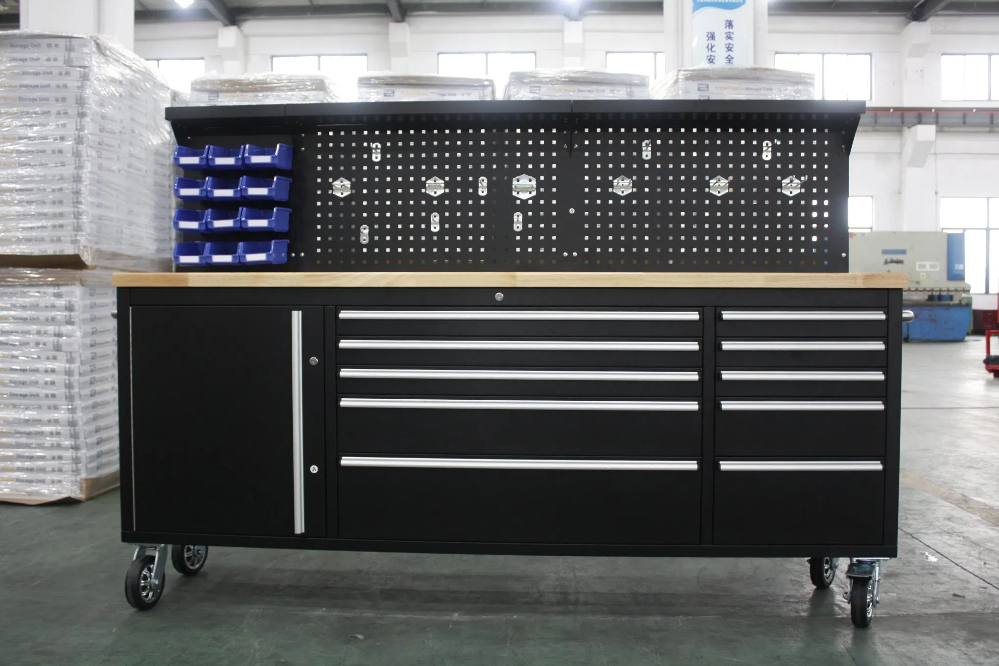 84 Inch Wheeled Workshop Mechanic Tool Storage Chest with Drawers