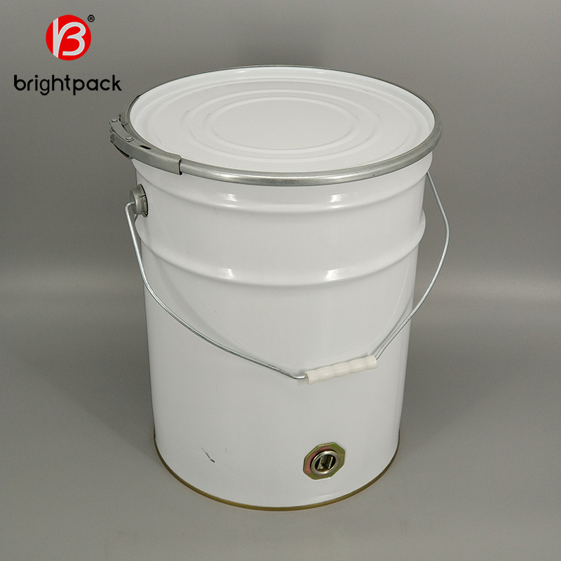 5 Gallon 20L Metal Tin Pail with Lid for Grease, Paint and Chemical Storage