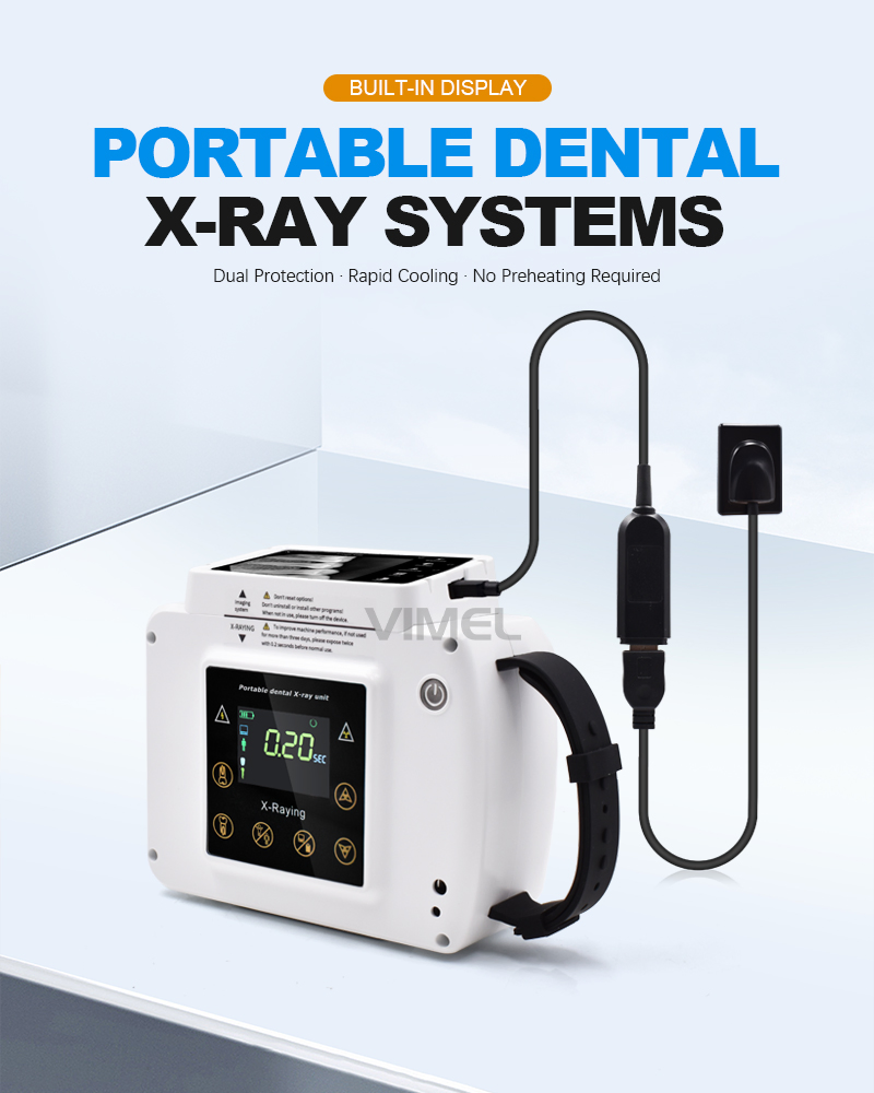 Unità portatile a raggi X dentale con sensore digitale, macchina a raggi X dentale ad alta frequenza e basse radiazioni per uso clinico, set completo