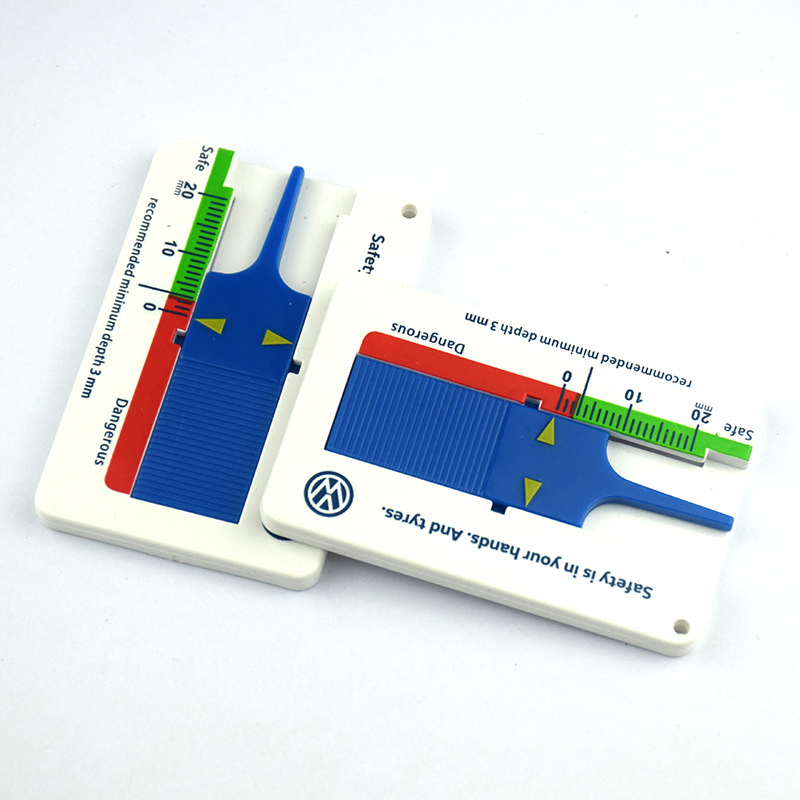 Blu 0-20 mm Indicatore di profondità del battistrada in plastica