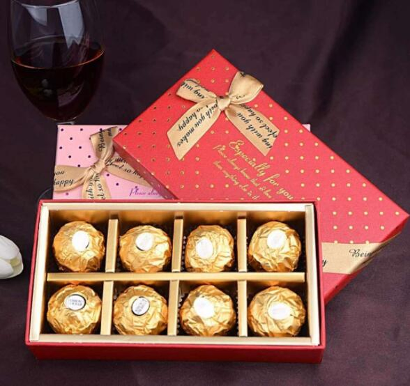 Custom Chocolate Packaging Gift Box with Ribbon Bowknots (GB-014)