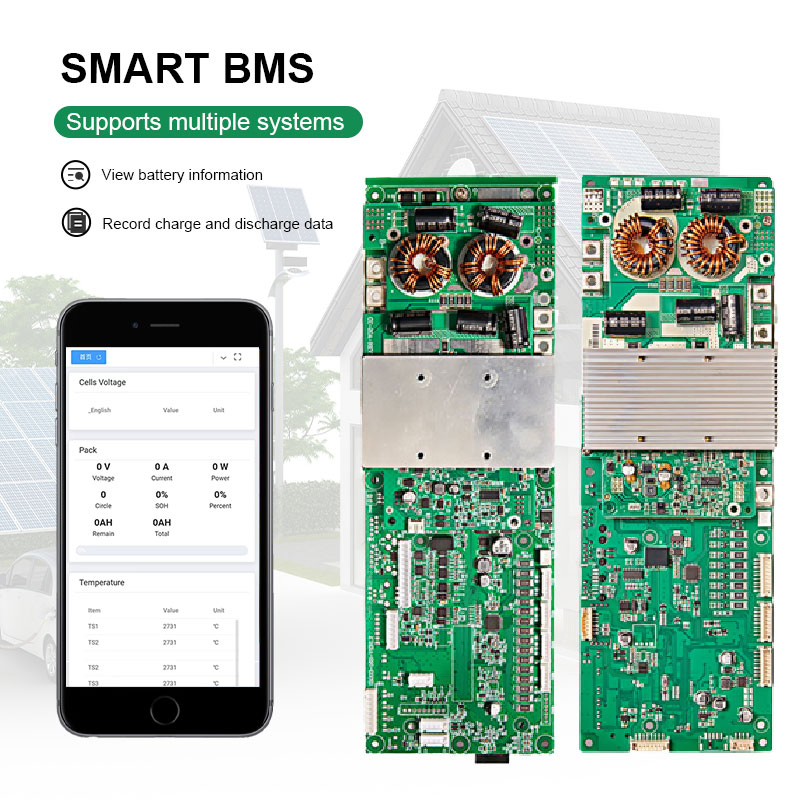 Active Balancer LiFePO4 Smart Battery BMS Customized Home Energy Storage PCBA