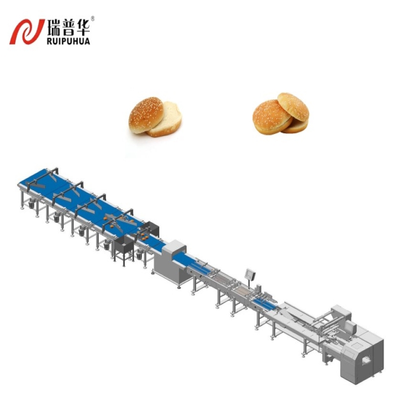 Customizable Hamburger Bun Production Line Hotdog Rolls Flow Wrapping Machine Feeding Packing Line