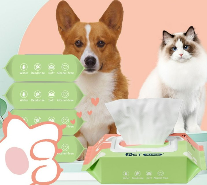 Salvietta umida multiuso per la cura degli animali domestici, deodorante antibatterica a formula naturale