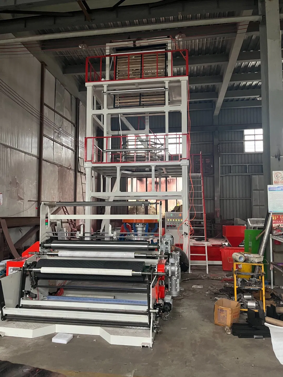 PE Biodegradable Blown Film Extrusion Mono Layer Film Blowing Machine