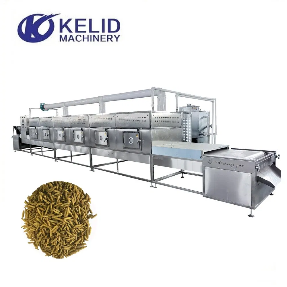 Black Soldier Fly Larva Insects Mealworm Conveyor Belt Microwave Dryer