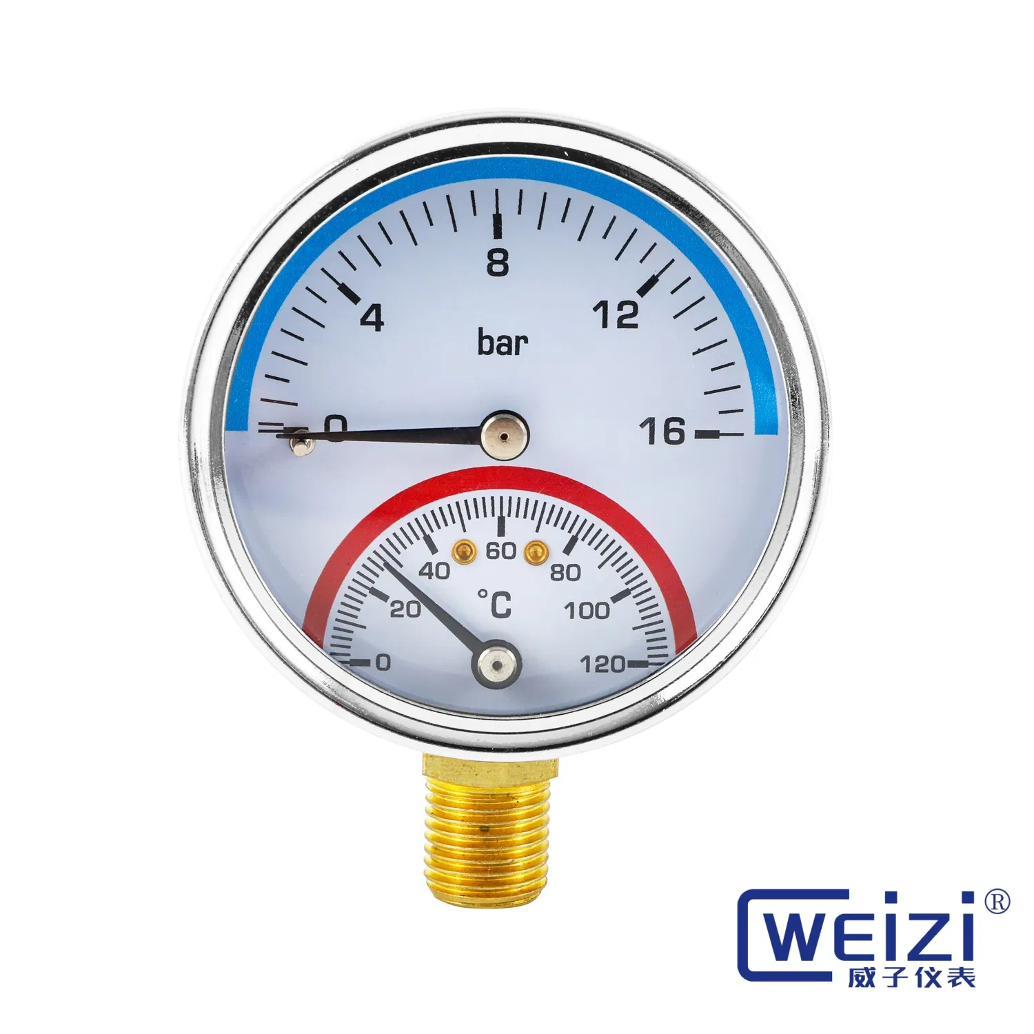 Stainless Steel Temperature and Pressure Gauge for Industrial Precision Monitoring