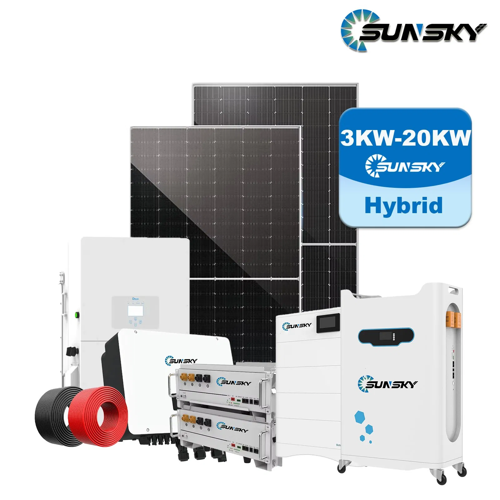 5kw 6kw 8kw 10kw 15kw Hybrid on off Grid Home Inverter Parallel Solar Panel System with Lithium Battery