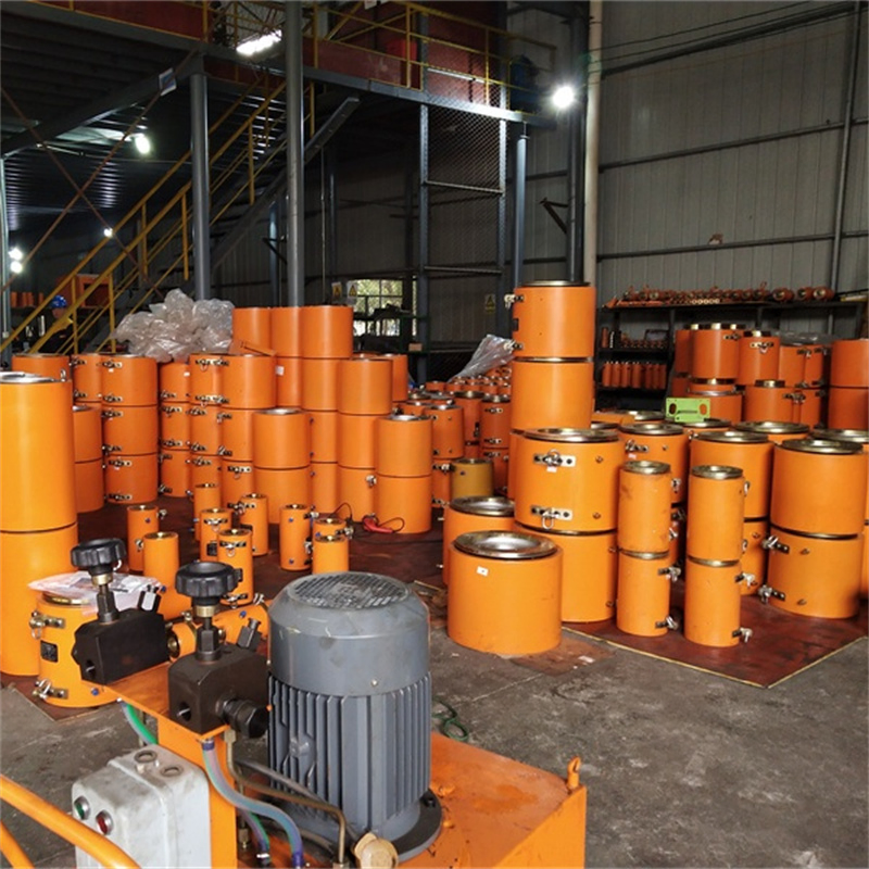 Hydraulic Prestressed Post Tension Double Acting Stressing Hollow Electric Hydraulic Jack