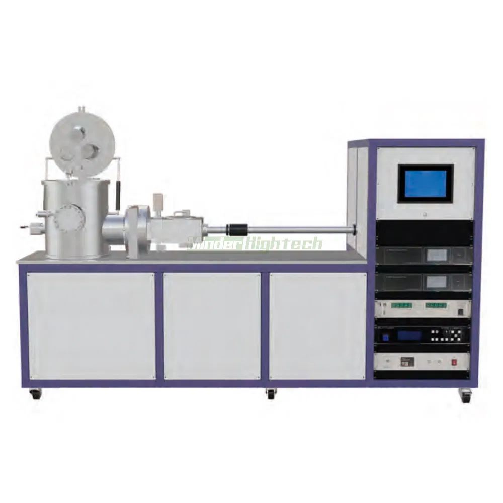 Three-Target Magnetron Coating Instrument with Transition Chamber