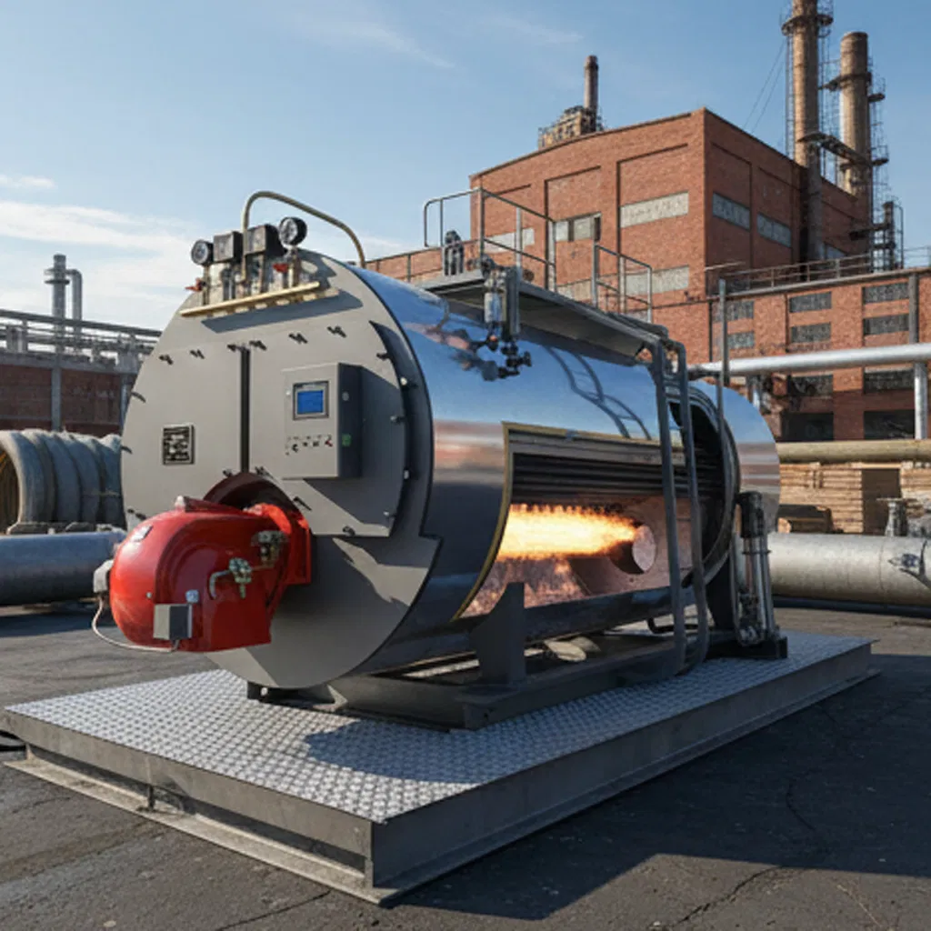 Full Automatic 500kg to 2000kg/Hr Fire Tube Steam Boiler (LPG, CNG, Diesel, Waste Oil & Biomass) for Industrial Heating, Food Processing & Factories